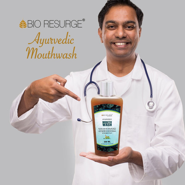 Ayurvedic Mouthwash for instant sore throat relief-200ml Bio Resurge