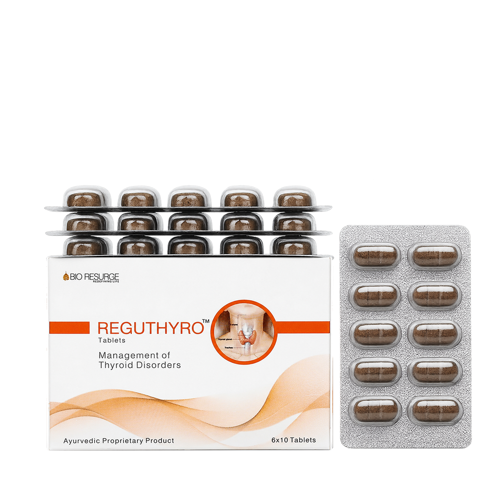 Reguthyro - regulate thyroid hormones naturally | Ayurvedic Thyroid Medicine: One piece MRP (Inclusive of all taxes):Rs.480/- Net Weight 45gm