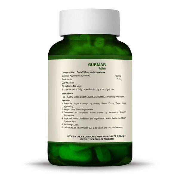 Bio Resurge Gurmar Tablets For Healthy Blood Sugar|Manages Diabetes Level-750mg(60 tablets): One piece MRP (Inclusive of all taxes):Rs.280/- Net Weight 45gm/
