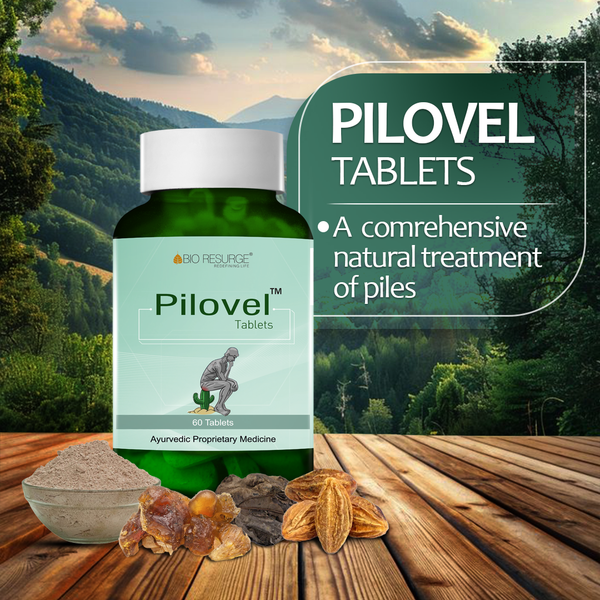 Bio Resurge Pilovel Tablet for Natural Treatments of Piles : One Bottle MRP (Inclusive of all taxes):Rs.530/- Net Weight 60 gm