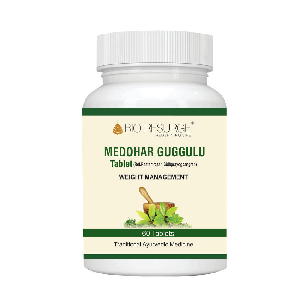 Medohar Guggulu Tablet for Weight Mabagement: One Bottle MRP (Inclusive of all taxes):Rs.360/- Net Weight 30gm/