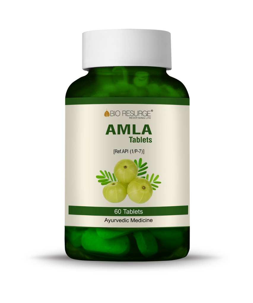 Bio Resurge Amla Tablets|Vitamin C for Strong Immunity|Promote Healthy Hair & Skin-750mg(60 tablets)