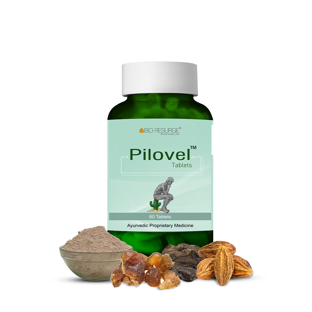 Bio Resurge Pilovel Tablet for Natural Treatments of Piles : One Bottle MRP (Inclusive of all taxes):Rs.530/- Net Weight 60 gm