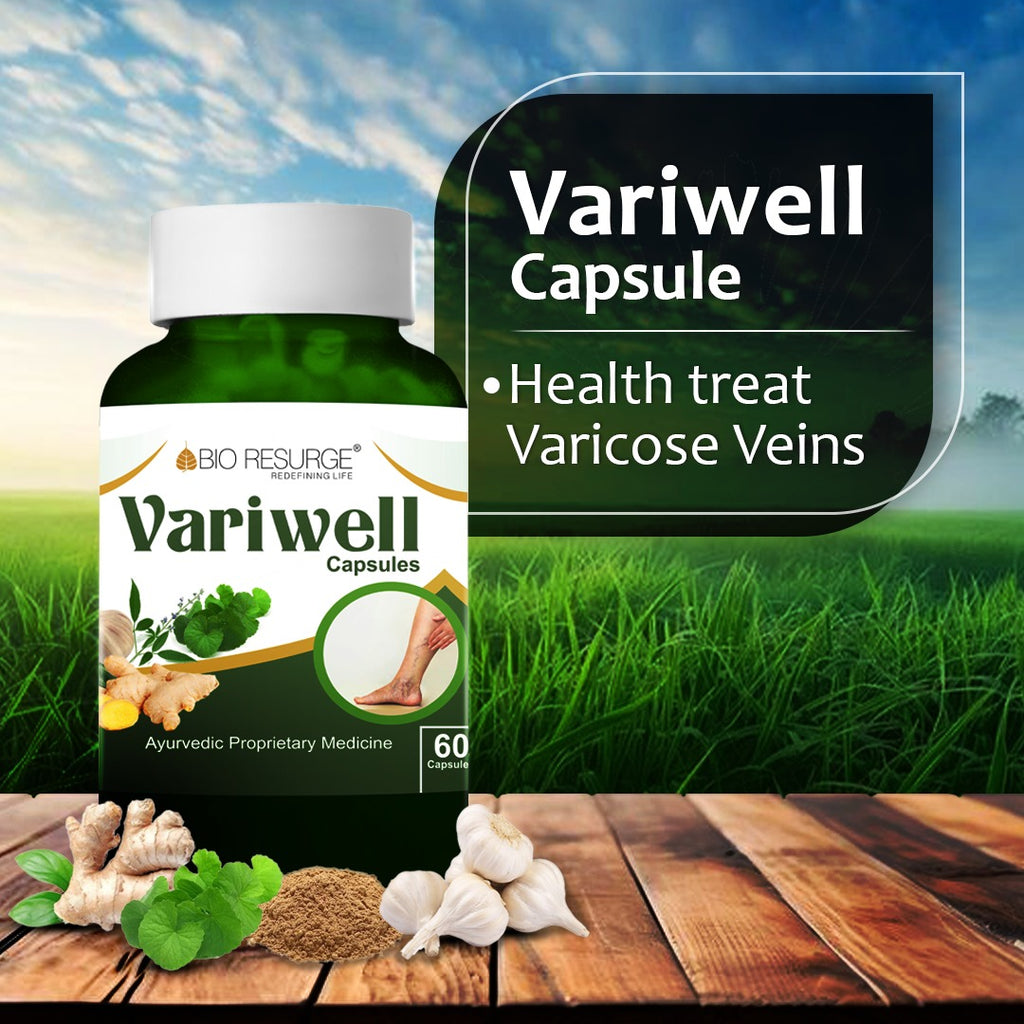 Bio Resurge Variwell Capsules-Reduce Pain in Varicose Veins:One piece MRP (Inclusive of all taxes):Rs.600.00/- Net Weight 45gm