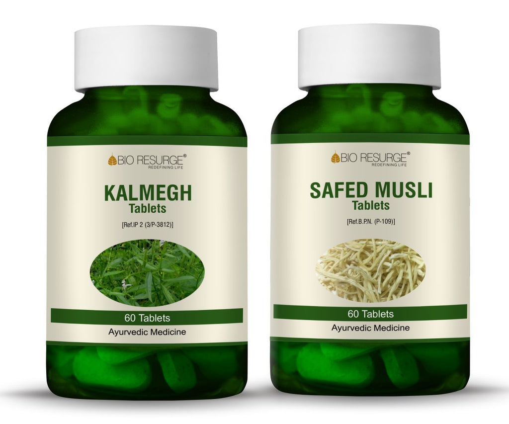 Bio Resurge Kalmegh Safed Musli Tablets lIVER DETOX & PROMOTE WELL BEING COMBO-750 mg (120 Tablets)One piece MRP (Inclusive of all taxes):Rs.560/-