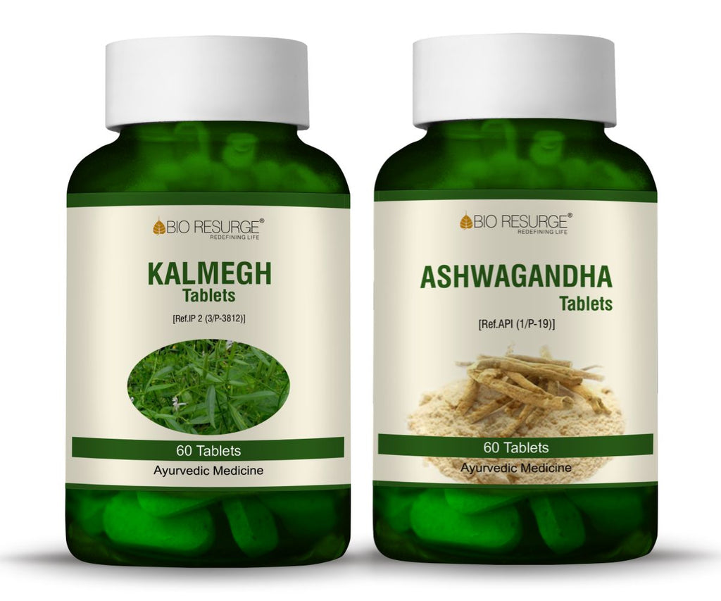 Bio Resurge Kalmegh Ashwagandha REDUCE STRESS AND BOOST LIVER FUNCTIONSTablets -750 mg (120 Tablets)