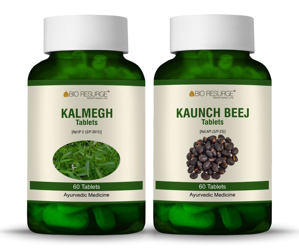 Bio Resurge Kaunch Beej Kalmegh Tablets BOOST ENDURANCE & DETOX LIVER -750 mg (120 Tablets)