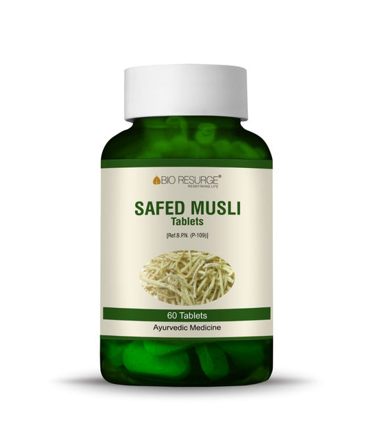 Bio Resurge Safed Musli Tablets | Exctract of Safed musli for energy & stamina in Men & Women body | 750 mg (60 tablets)