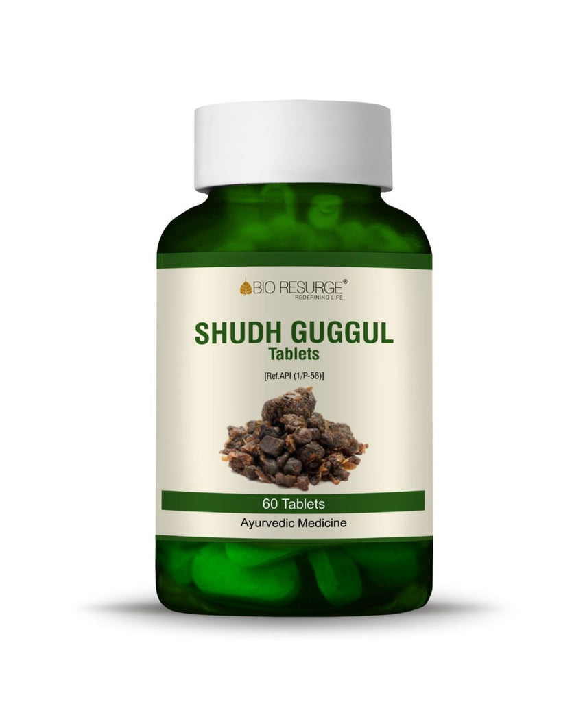 Bio Resurge Shudh Guggul Tablets For Cardiac wellness|Blood lipid, Manage cholesterol level-750mg(60 tablets)