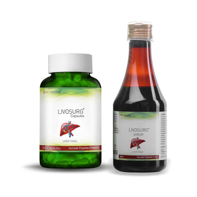 Livosurg -Combo of  Liver Detox Capsule & Syrup | With Milk Thistle | Natural Liver Detox: One piece MRP (Inclusive of all taxes):Rs.670.00/- Net Weight 45gm+200ml